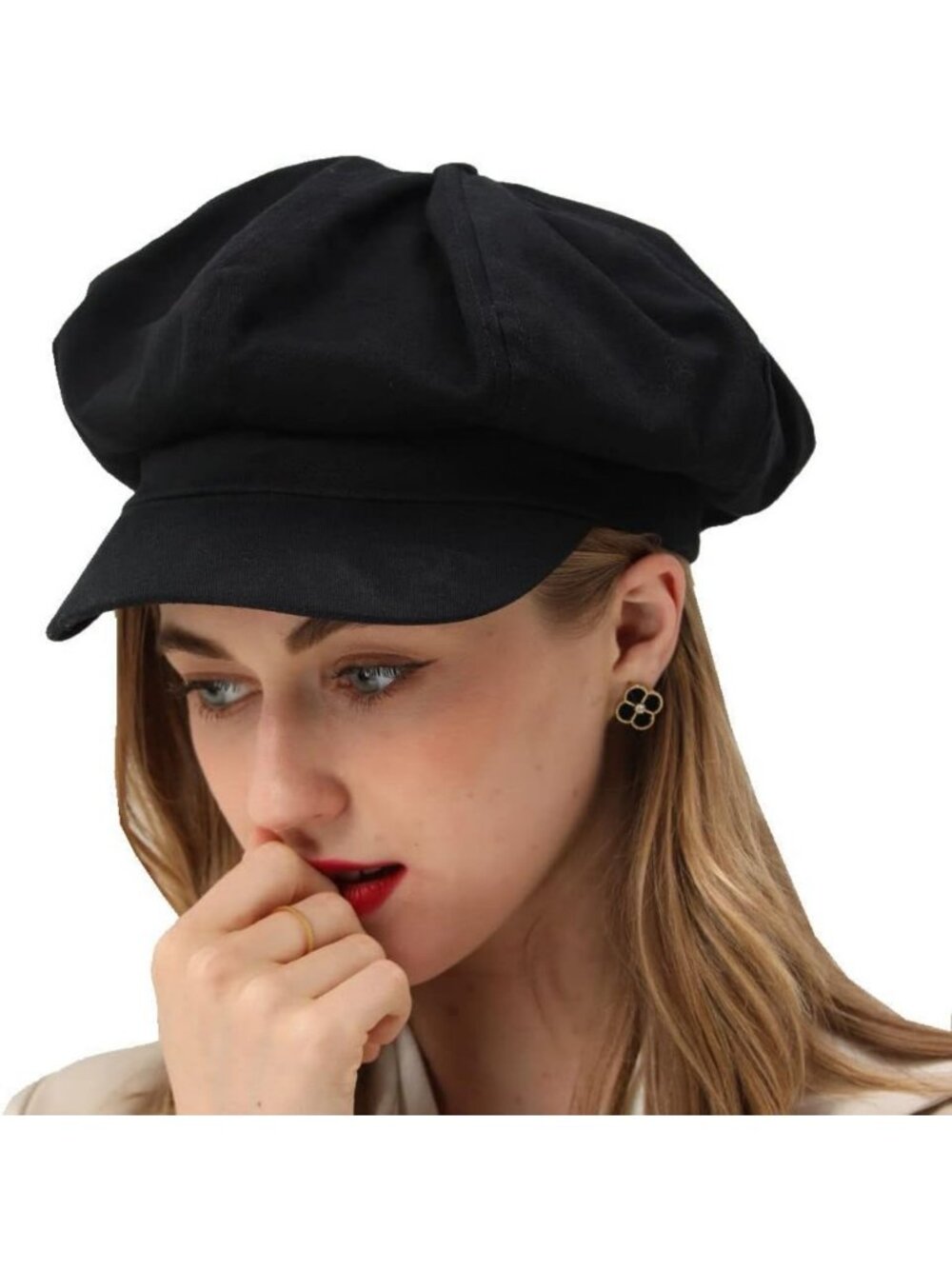 Vintage Summer Newsboy Cap - 100% Cotton 8-Panel Beret Hat for Women & Girls